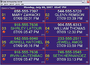 Caller ID Watch Plus setup to see 8 lines on the screen at once