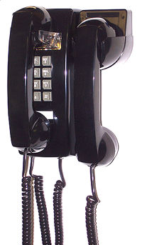 Black 2554 Consultation Wall Phone with Two Handsets