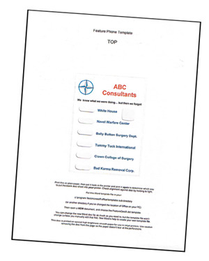 Inkjet Printable Feature Phone and Consultation Phone Desi Sheet