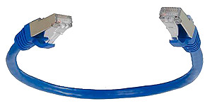 1 foot Shielded CAT5e Patch Cord - Blue