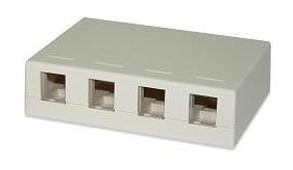 4 Port Keystone Surface Mount Biscuit - White