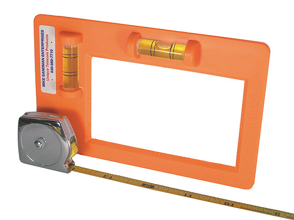 Level & Template with Tape Measure for Low Voltage Mounts