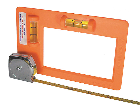 Level Template for Low Voltage Mounting Box with Tape Measure Level Template for Low Voltage Mounting Box with Tape Measure