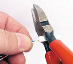 Crimping a B-Wire Connector (Beanie) with a pair of Dikes