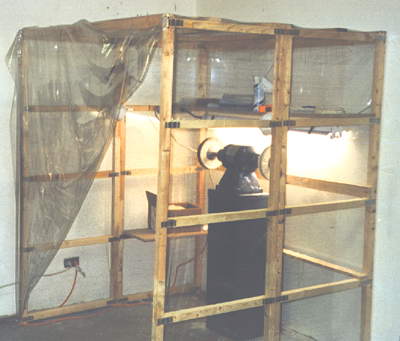 Make yourself a little buffing shack to keep the dust on one place