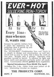 Click to see a bigger copy of the old Combination Torch and Soldering Iron ad