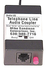 Telephone Line Audio Coupler with Off-Hook Switch