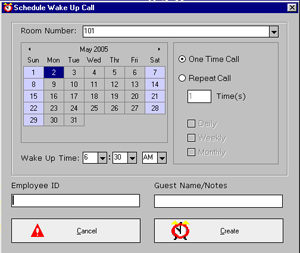 Wake Up Call Main Screen