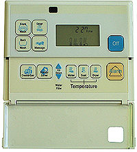 Seldom used controls are located behind the Flip Down Door on the Bidets's Remote Control