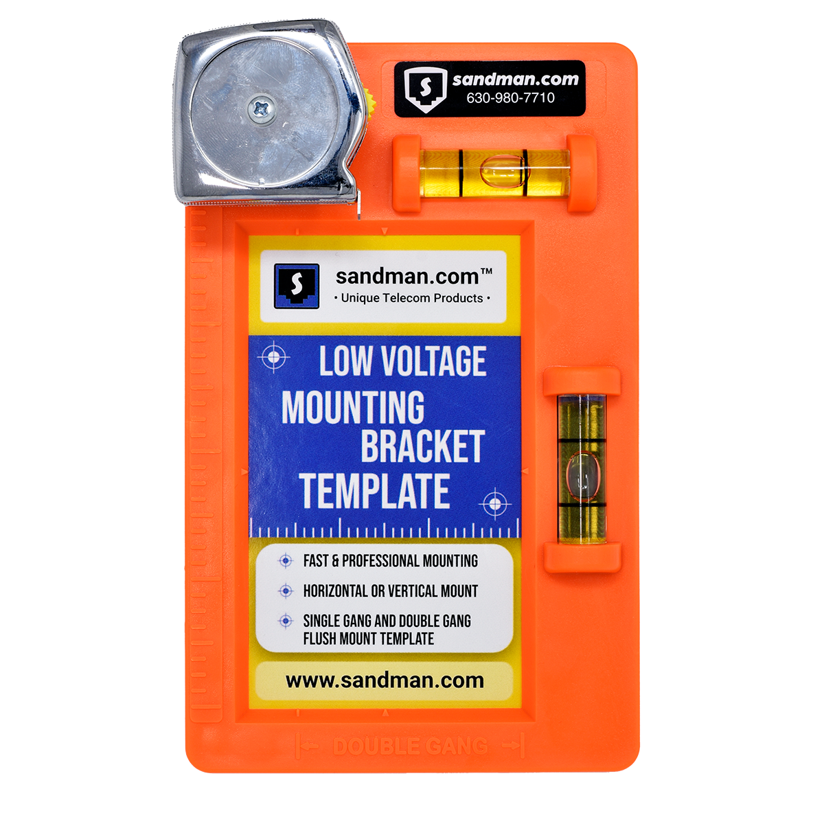 Low Voltage Mounting Template with Tape Measure (Front View)