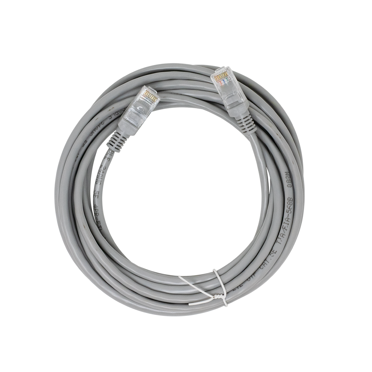 CAT5E, SLIM BOOTED, RJ45, 15 FT, GRAY, BAGGED
