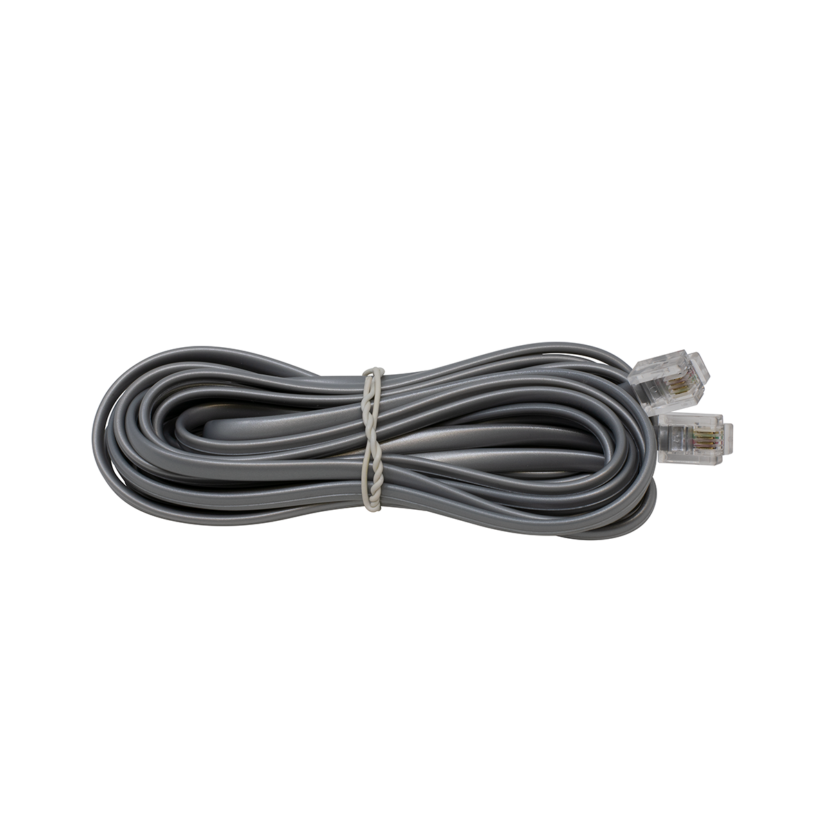 14' 4 Conductor (6P4C) Silver Telephone Line Cord