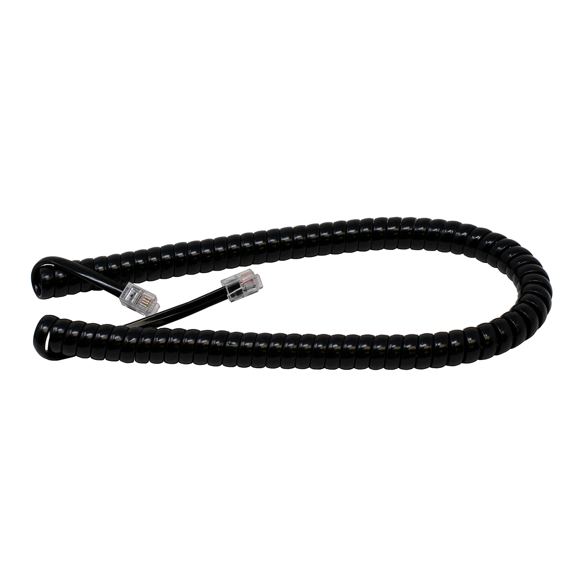 7' Black Coiled Handset Cord