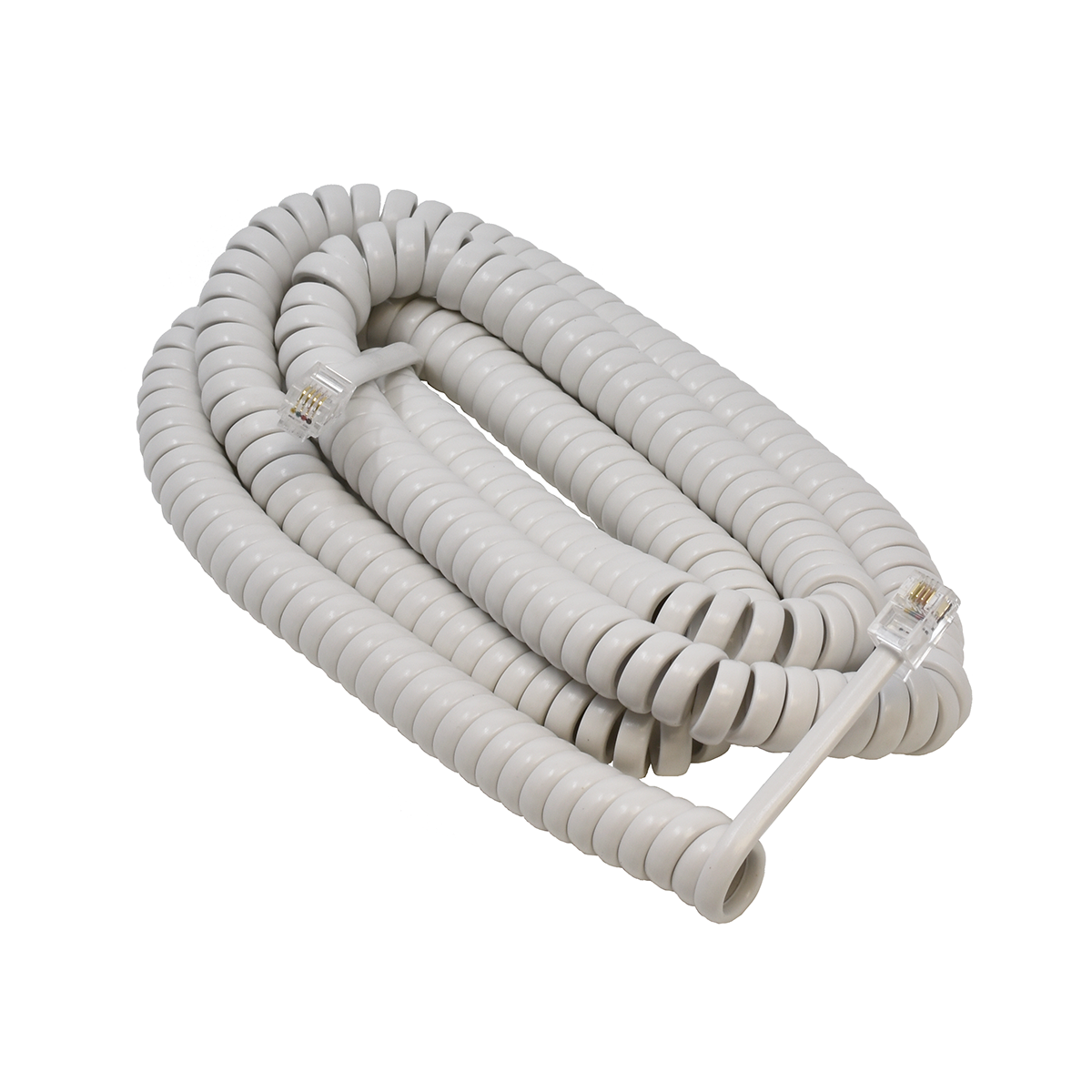 25' White Coiled Handset Cord