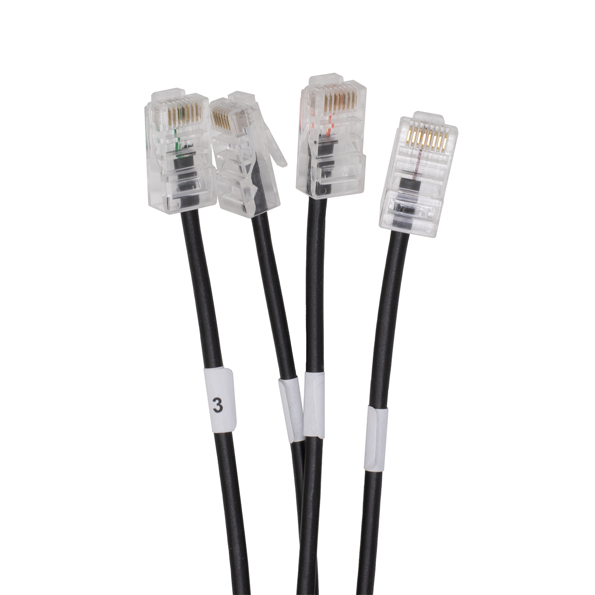 QWIK 15' 4x4 RJ-45 to Blunt Cable (Plug View) QWIK 15' 4x4 RJ-45 to Blunt Cable (Plug View)