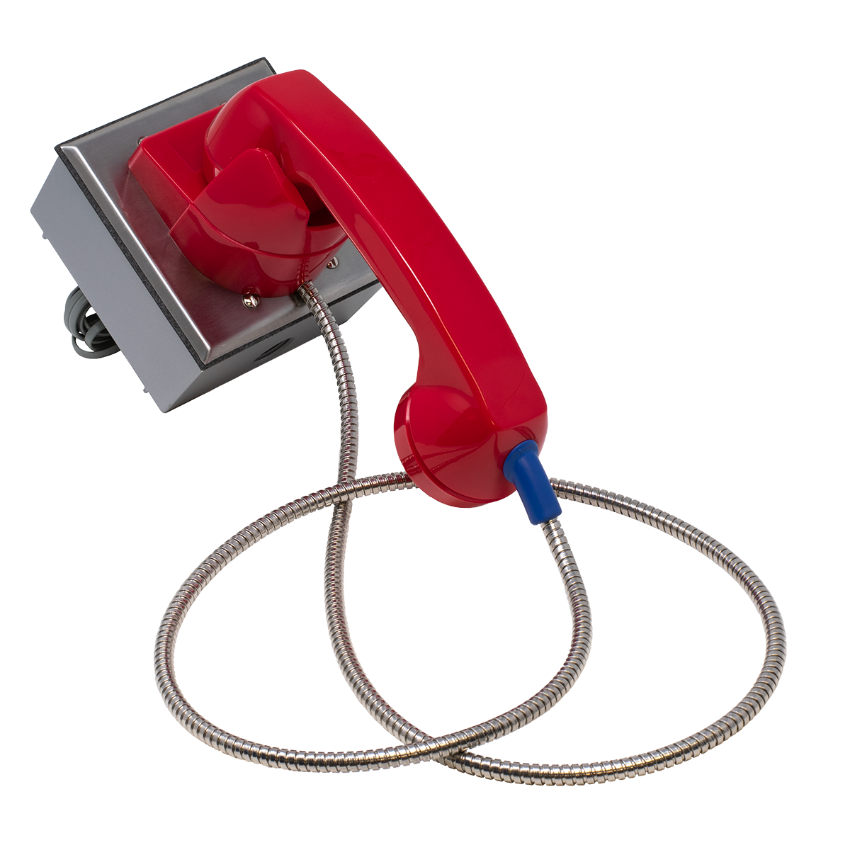 Outdoor Rated Telephone with Red Plastic Hookswitch (Side View)