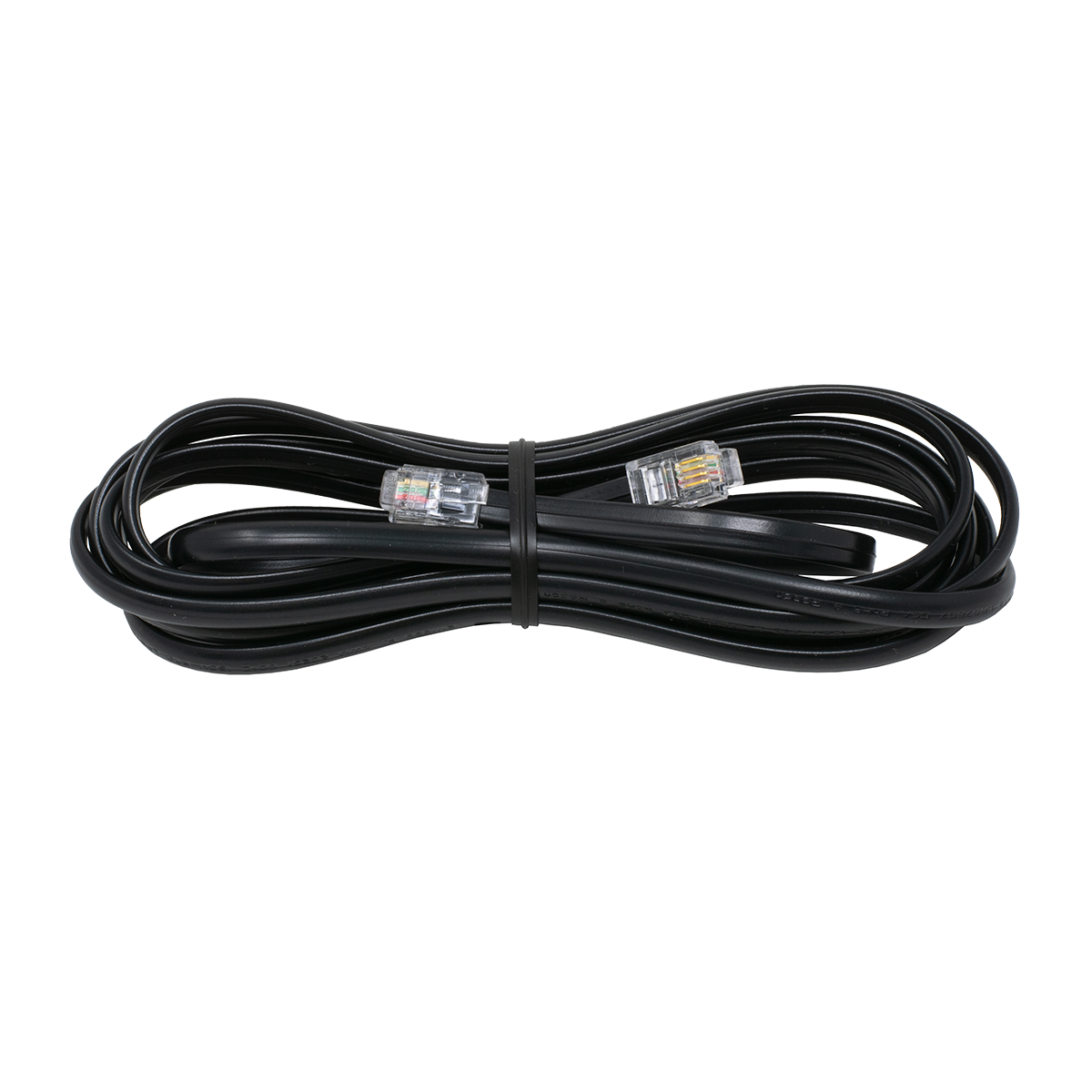 6.5' Black 4 Conductor (6P4C) Telephone Line Cord