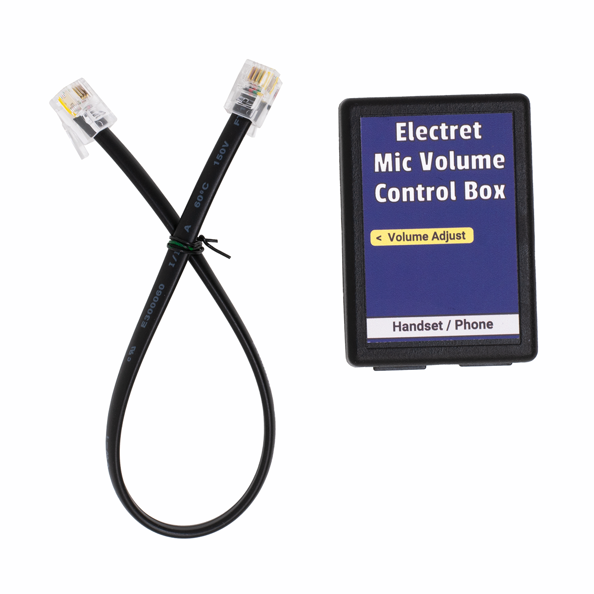 Electret Mic Volume Control Box with Cord (Top View)
