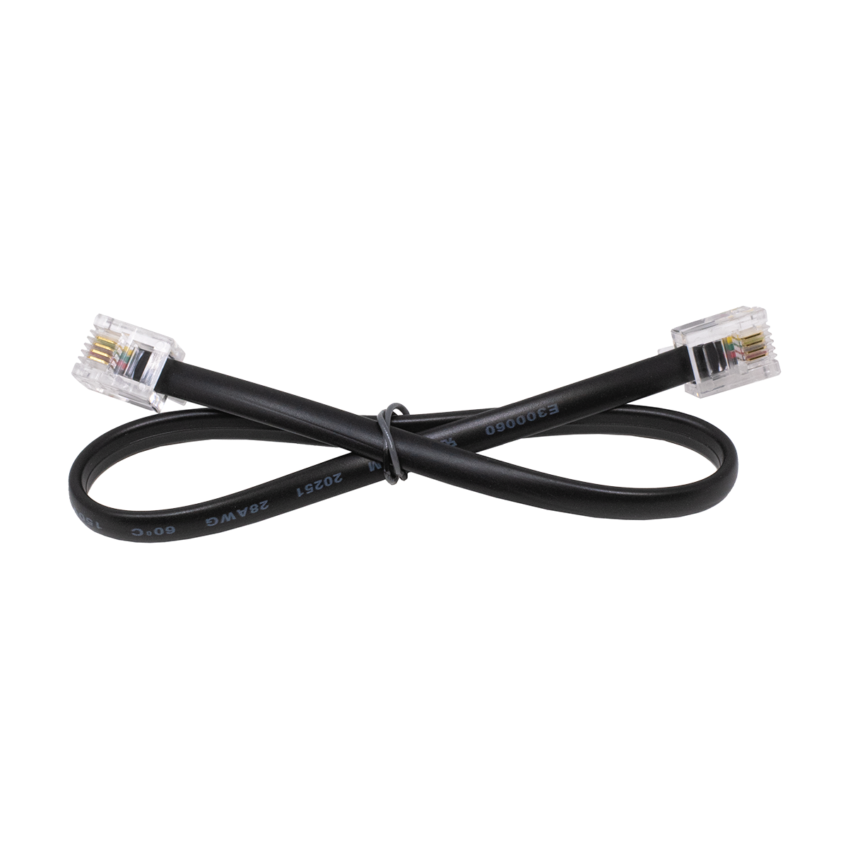 12" BLACK 6P4C REV LINE CORD