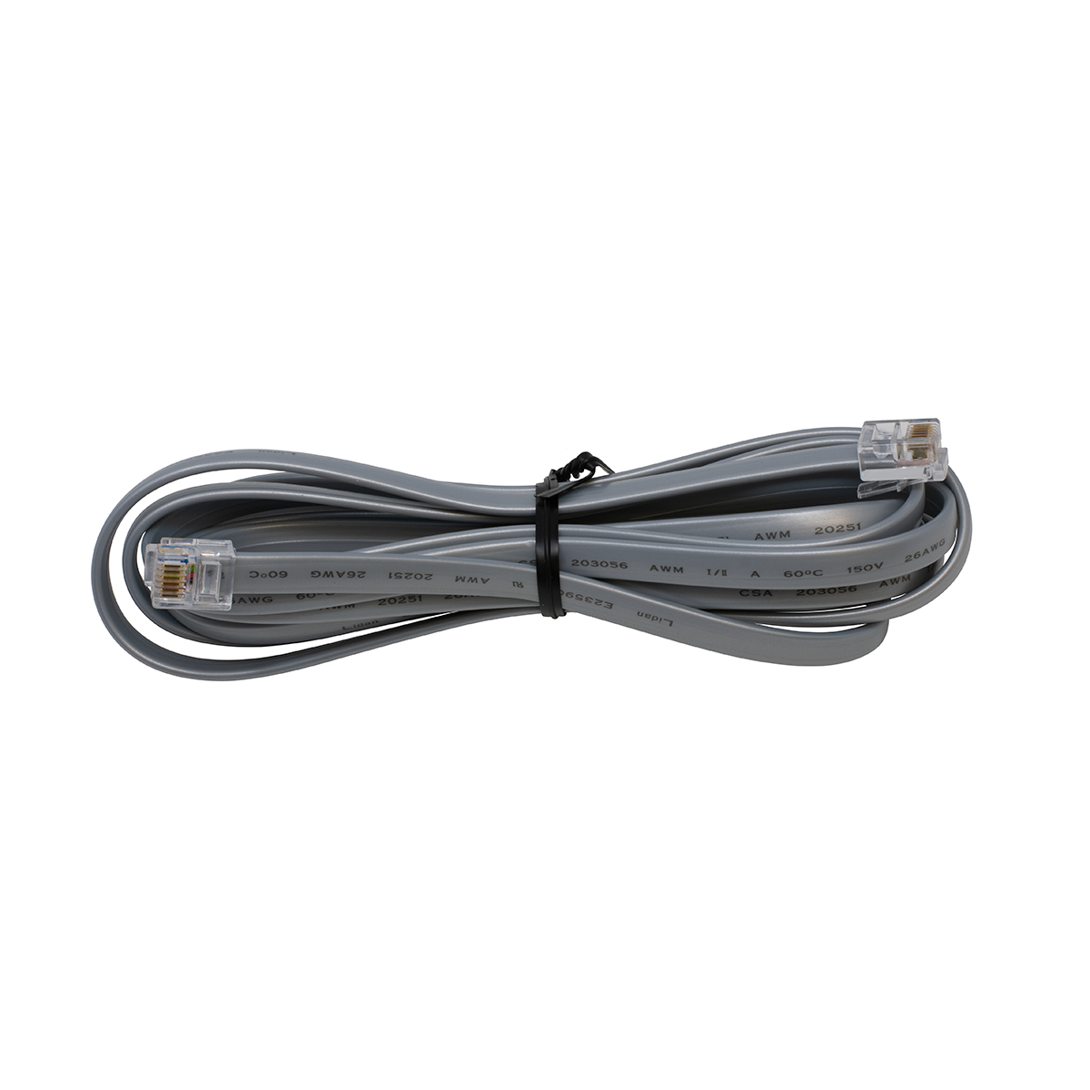 7' 6 Conductor (6P6C) Silver Telephone Line Cord