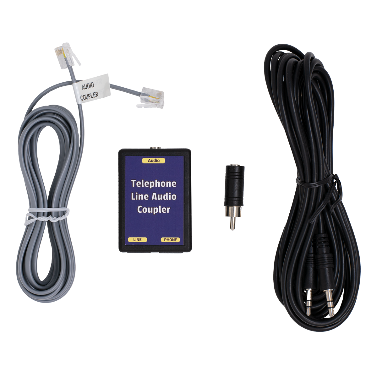 Phone Line Audio Coupler (Unit and Cord View) Phone Line Audio Coupler (Unit and Cord View)