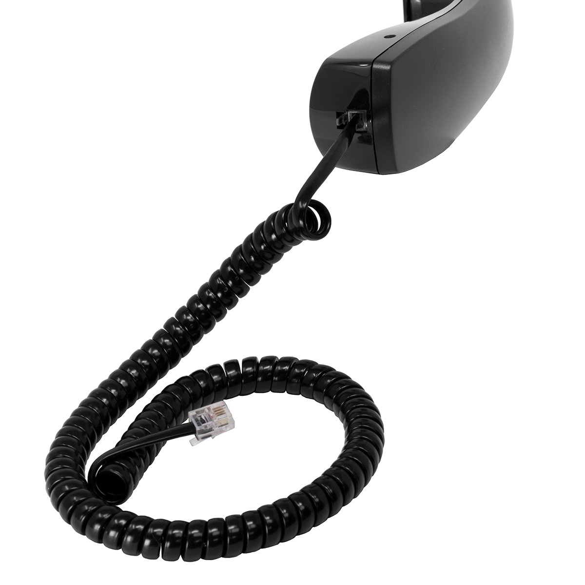 7' Black Coiled Handset Cord (Handset View) 7' Black Coiled Handset Cord (Handset View)