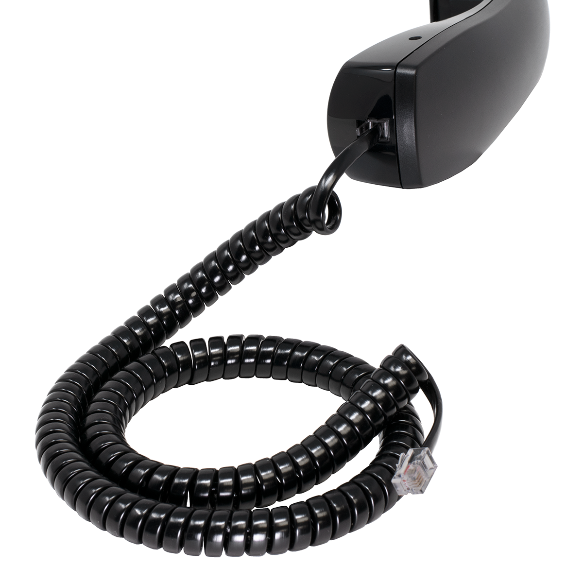 12' Black Coiled Handset Cord (Handset View) 12' Black Coiled Handset Cord (Handset View)