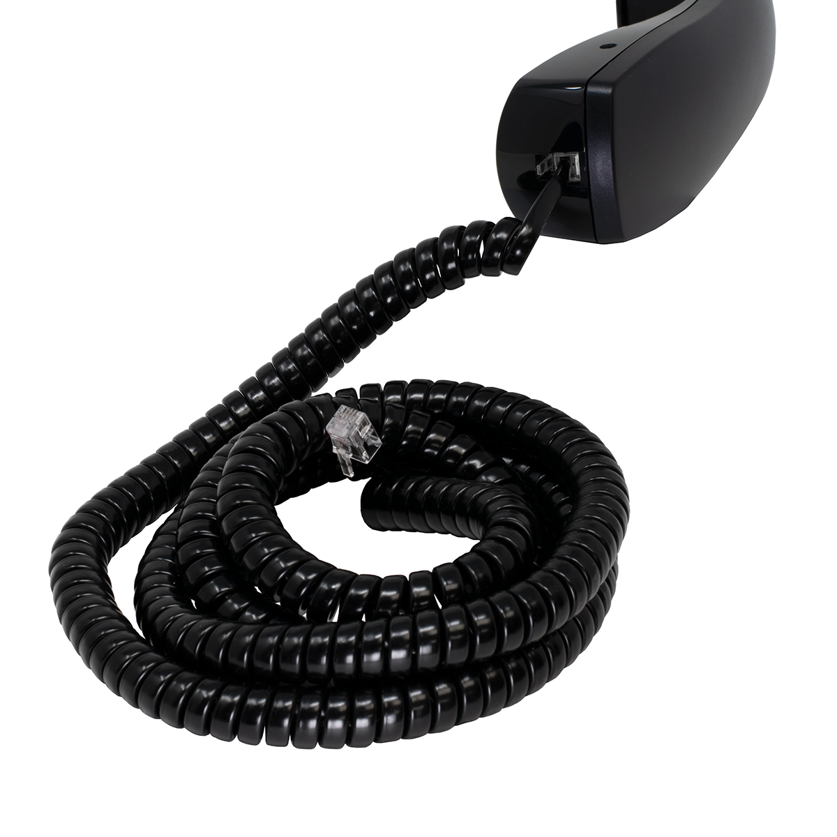 25' Black Coiled Handset Cord (Handset View) 25' Black Coiled Handset Cord (Handset View)