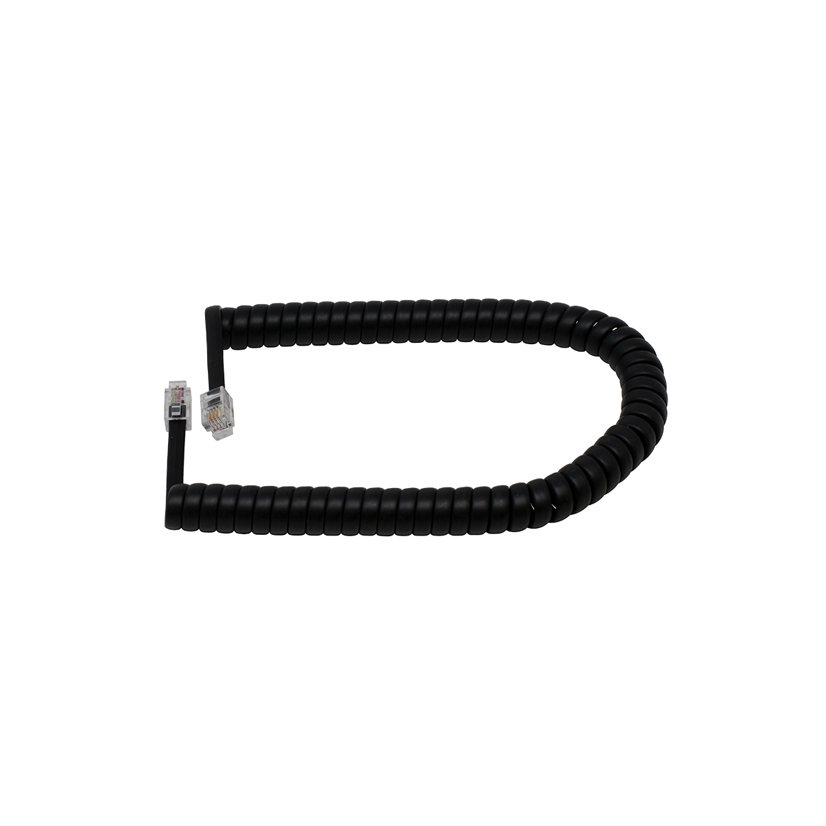 6' Flat Black Coiled Handset Cord