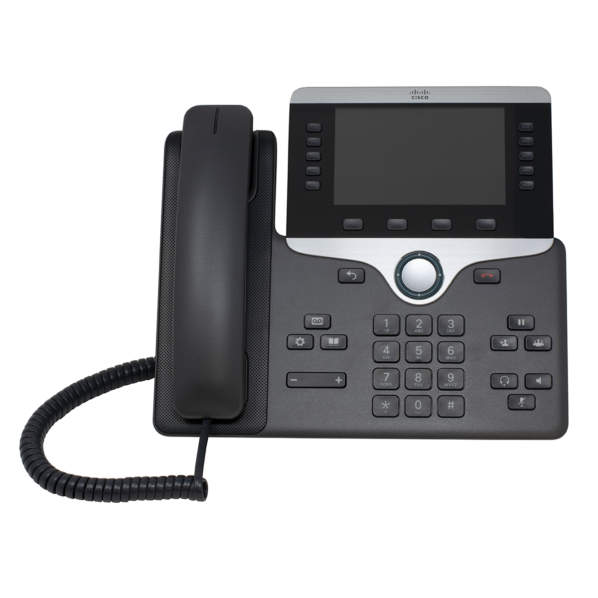 7' Charcoal Gray Coiled Handset Cord (Phone View) 7' Charcoal Gray Coiled Handset Cord (Phone View)
