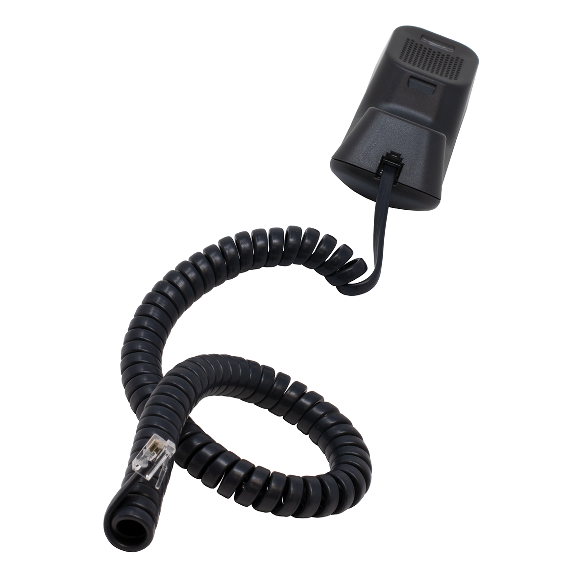7' Charcoal Gray Coiled Handset Cord (Handset View)