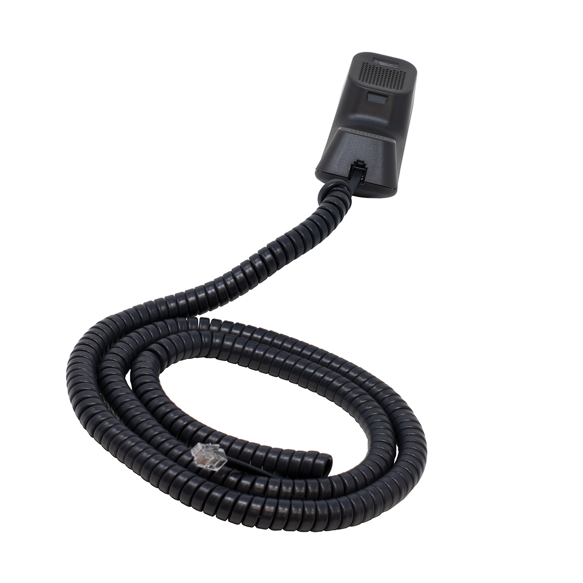 25' Charcoal Gray Coiled Handset Cord (Handset View)