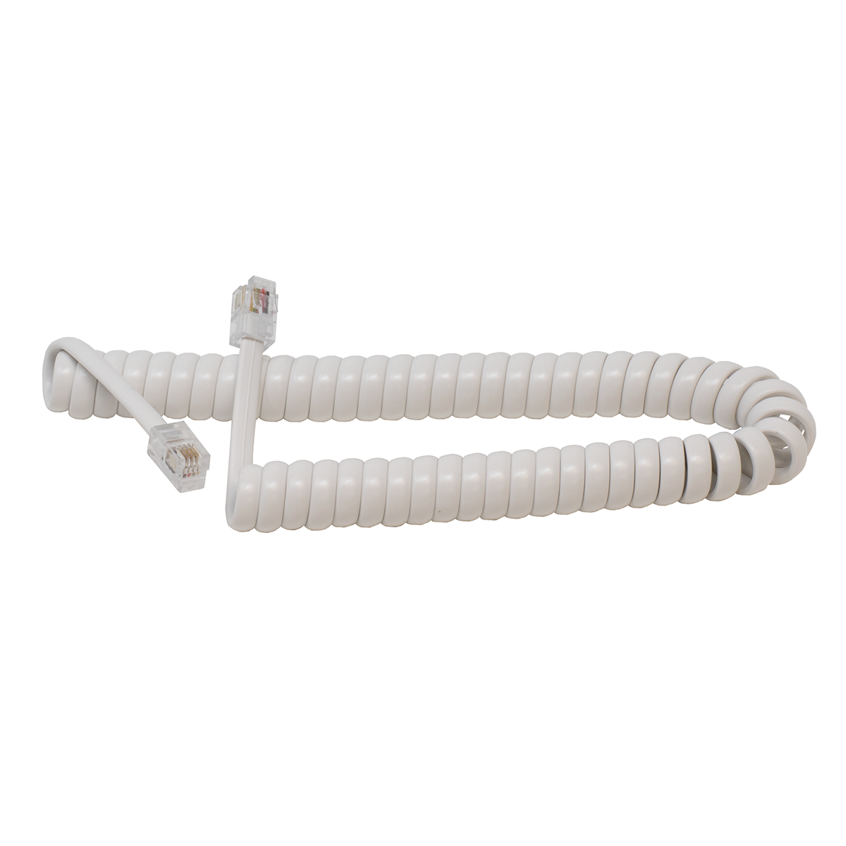 7' White Coiled Handset Cord