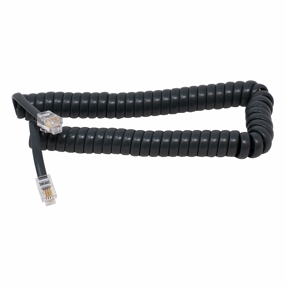 7' Partner Gray Coiled Handset Cord