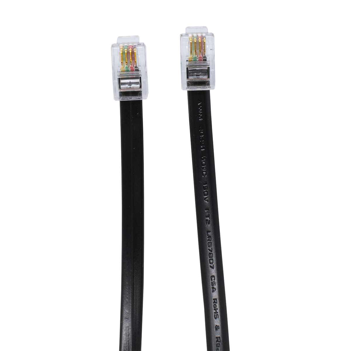 7" Straight (Non-Coiled) Black Handset Cord Wired Straight (Plug View) 7" Straight (Non-Coiled) Black Handset Cord Wired Straight (Plug View)