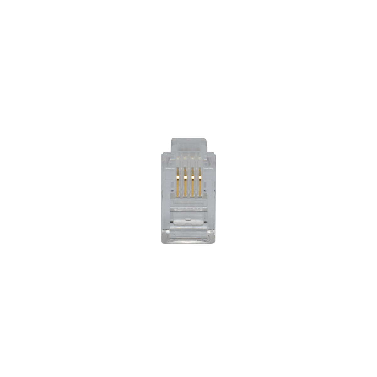 Modular 4P4C Flat Wire Plug (Front View) Modular 4P4C Flat Wire Plug (Front View)