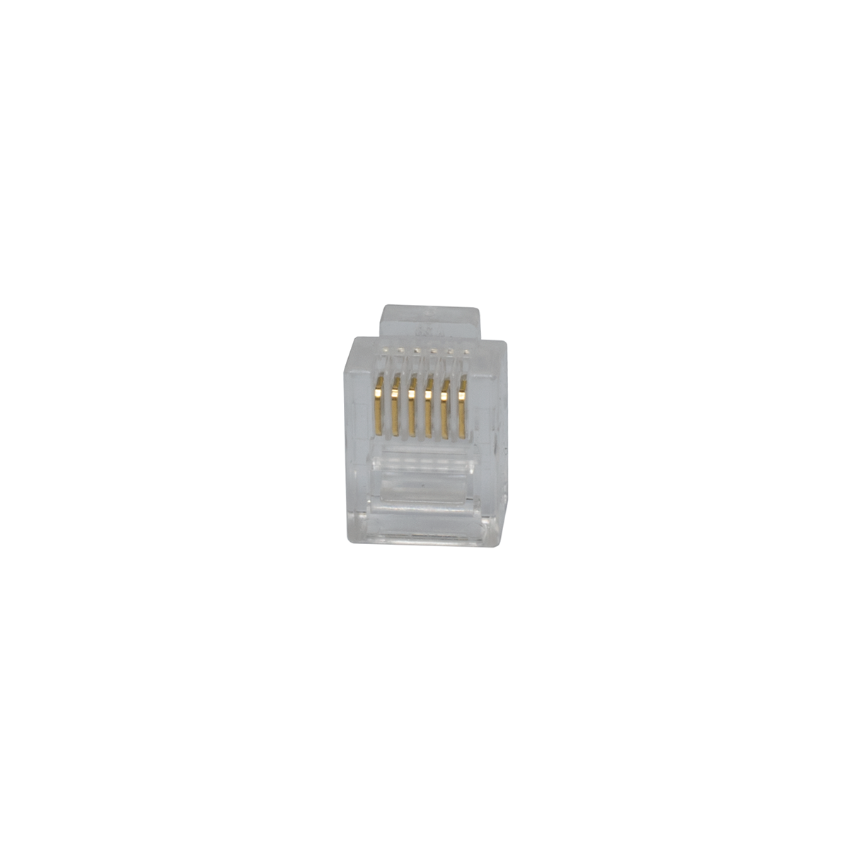 Modular 6P6C Solid Wire Plugs (100 Count) (Front View)